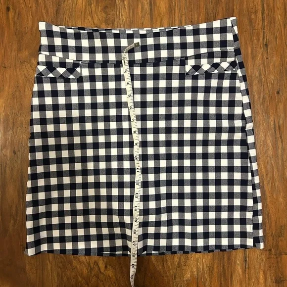 Plaid Mini Skirt in Navy Blue and White Women’s Size 10 - Picture 5 of 9